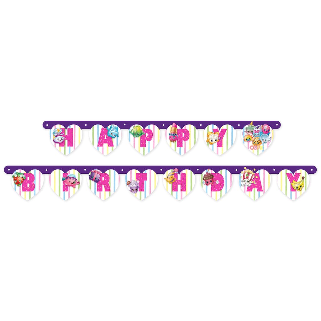 Shopkins Happy Birthday Banner Shopkins Party Decorations